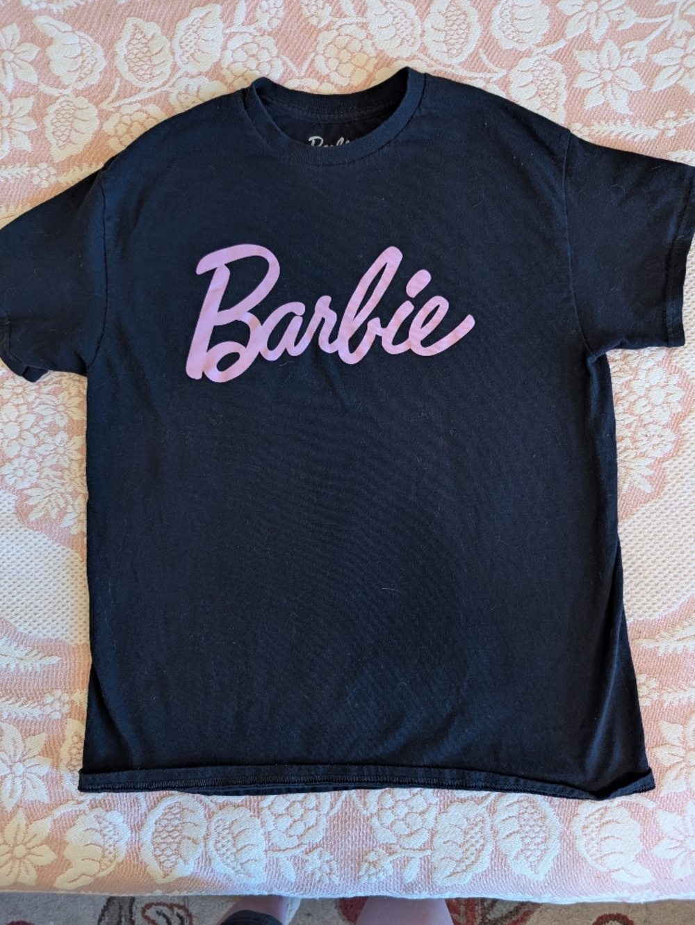 Mattel Barbie Black T-Shirt with Pink Logo